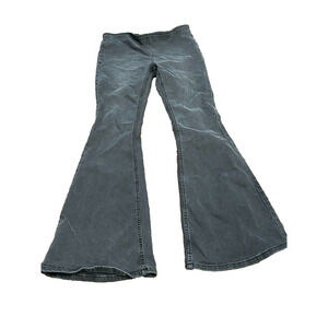 Free People Womens Black Denim Mid Rise Pull-On Flared Jeans Boho Hippie Size 30